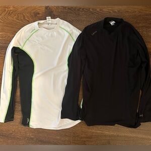 White and Black Long Sleeve Shirts (ski and cold weather)
